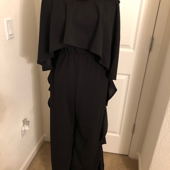 Black Strapless Wide Leg Pant Suit - Picture 2 of 6